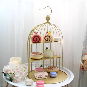 3- Tier Cupcake <b>Stands</b> Iron <b>Bird</b> Cage Dessert Display <b>Stand</b> Snack Plate Cupcake Tower for Cheese Cake Cookie Cake <b>Stand</b> - Product Image 5