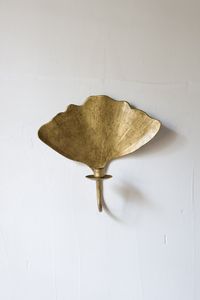 เชิงเทียนติดผนังรูปใบไม้ทองเหลืองตกแต่งบ้านเชิงเทียนโลหะทนทาน - Product Image 2