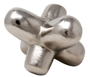 Modern Silver Metal Jack Sculpture Abstract Table Statue Decorative Geometric <b>Object</b> for Living Room Office Home Decor Sculpture - Product Image 1