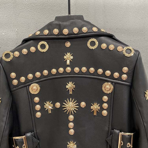 Veste pour femme en peau de mouton, manches longues, longueur standard, style motard, séchage rapide, avec rembourrage 100% polyester, pour l'automne et l'hiver - Product Image 5