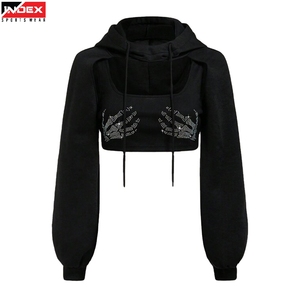 High Quality USA <b>Cropped</b> Women Hoodie Custom Logo Printed Crop Hoodie Cotton Sweatshirt OEM Bulk Wholesale Supplier Stylish - Product Image 1
