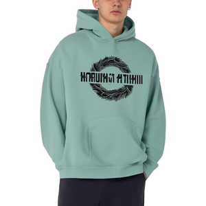 Sweat-shirt à capuche oversize pour homme en coton épais de haute qualité, imprimé couronne, design lignes noires vieillies, haute technique - Product Image 3