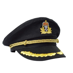 Captain Hat Navy Stain <b>Yacht</b> Boat Sailor Sea Marine Sports Travel Outdoor 100% Cotton Unisex Customizable Emblem Airplane Laurel - Product Image 2