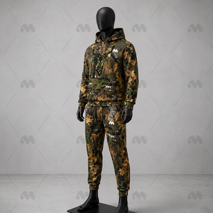 Ensemble de survêtement camouflage unisexe hiver, coupe oversize, avec pantalon de jogging long pour l'extérieur, imprimé par sublimation, en Spandex/Coton, pour la chasse - Product Image 2