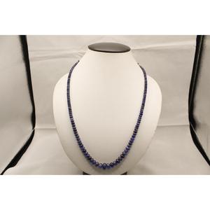 ลูกปัดพลอยไพลินสีน้ำเงินทรงกลมแบบร้อน 1 เส้น สำหรับทำสร้อยคอ - Product Image 3