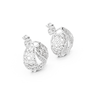 Pendientes de Diamantes Cultivados en Laboratorio, Diseño Espiral Eterno, con Filigrana, en Oro Blanco de 18 Quilates, para Compromiso, Boda, Fiesta, Regalo de San Valentín, Uso Diario - Product Image 2