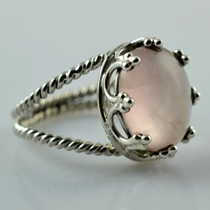 Rose <b>Quartz</b> Oval <b>Ring</b> 925 Sterling Silver Handmade Promise Jewelry for her bezel setting <b>Ring</b> January Birthstone - Product Image 5