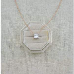 Collier en or rose 9 carats avec diamant de laboratoire CVD certifié IGI, taille princesse 4 carats, couleur F, pureté VS1, bijoux fins pour femme, cadeau de luxe, OEM ODM - Product Image 1