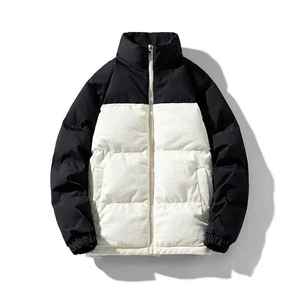 LUXE ATTIRE INDUSTRY Men's Puffer Hooded Warm <b>Waterproof</b> Winter Outerwear Light <b>Grey</b> Fur Shell Filled Bomber Style <b>Jacket</b> - Product Image 1