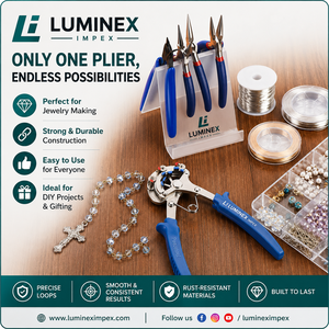 LUMINEX IMPEX LUB=113 <b>Long</b> <b>Nose</b> Stainless Steel Lightweight Smooth Work Jewelry Making Polishing Pliers for Bracelet Making DIY - Product Image 1