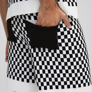 Men's Checkered Pattern <b>Short</b> <b>Shorts</b> Elastic Waist Casual Style <b>Woven</b> Fabric - Product Image 5