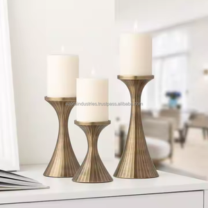 Bougeoir en métal fini or pour la maison et le mariage Décoration de table Bougie Porte-bougie détachable - Product Image 2