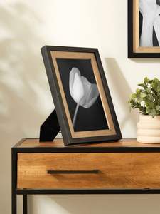 Ribbed Design Timber Picture <b>Frame</b> Wall Hanging Portrait Display Home Decor Layered Wood Photo Framing Accessory Craft Holder - Product Image 2