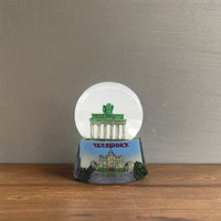 OEM Allemagne Denburg Gate Building 65mm Globe à neige en verre 3D Globe d'eau en résine Maison Ornementation Souvenir Cadeau pour Denburg Gate