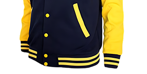 Custom Made Men's Classic High Street Style Varsity <b>Jacket</b> PolyesterCotton Shell Canvas Lining Breathable Windproof Ribbed Hem - Product Image 2