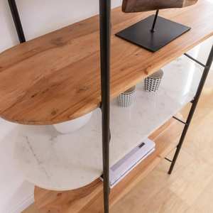 Estante Vandana Grand Falcon de madera de acacia y mármol - Product Image 5