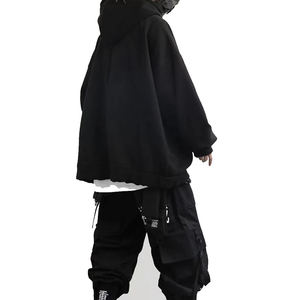 เสื้อฮู้ดเทคแวร์ผู้ชายทรงโอเวอร์ไซส์ สไตล์ไซเบอร์พังก์ สตรีทแวร์ ลายกราฟิกคันจิ ฮาราจูกุ เสื้อซิป สเวตเชิ้ตแนวอเมริกัน ดาร์กแวร์ - Product Image 3