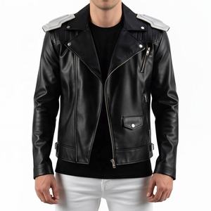 Chaqueta Cortavientos de Cuero Marrón Personalizada a la Moda para Hombre - Product Image 1