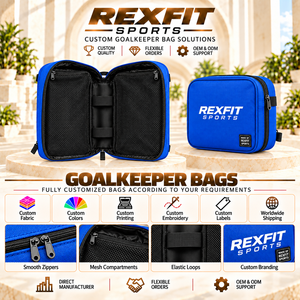 Bolsa de equipo personalizada para portero con bolsillos de malla con cremallera y almacenamiento para guantes, ideal para entrenamiento de fútbol y viajes de equipo, con asa resistente. - Product Image 5