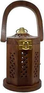 Handcrafted Mango Wood Cone Incense Burner with Carved Lid for Indian Aromatherapy <b>Home</b> <b>Essential</b> Oil All-Season Fragrance - Product Image 5