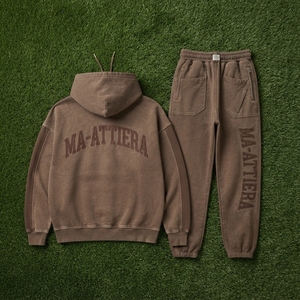 Conjunto de Sudadera y Pantalones de Algodón con Capucha para Hombre, Color Sólido, Estampado de Letras, Estilo Casual, Corte Holgado, Ropa de Otoño - Product Image 5