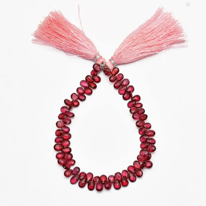 Cuentas facetadas de granate AAA+ de 7x5 mm, cuentas de rodolita natural, piedras semipreciosas para la fabricación de joyería. - Product Image 1