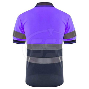 Polo de sécurité pour travaux en extérieur, classe 2 ANSI, tissu respirant imperméable, tissu performant réfléchissant, équipes de construction industrielle - Product Image 5