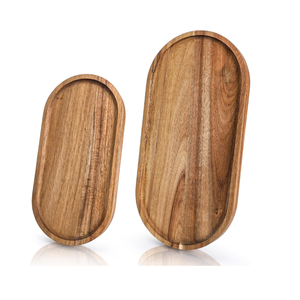Wholesale Natural Acacia Wooden Oval Serving <b>Tray</b> Serving <b>Tray</b> Platter for Kitchen Bathroom Party from Vietnam - Product Image 3