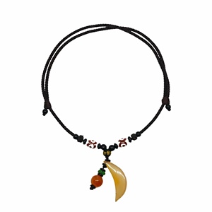 Natural <b>Crystal</b> Pendant Necklace 1.8-Inch Guardian Fang with Adjustable Leather Rope for Men & Boys - Product Image 6