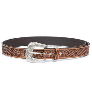 Ceinture d'outillage en cuir occidental pleine fleur, durable, sculptée à la main, pour hommes et femmes - Product Image 2