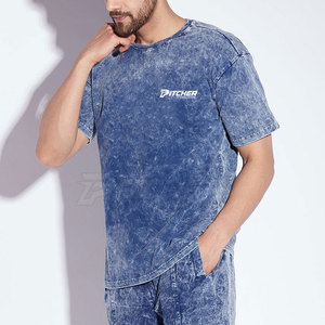 เสื้อยืดพรีเมียมทรงแอซิดวอชสำหรับผู้ชาย สไตล์โมเดิร์นสตรีท ผ้าระบายอากาศได้ดี สวมใส่สบาย เหมาะสำหรับชุดลำลองประจำวัน - Product Image 3