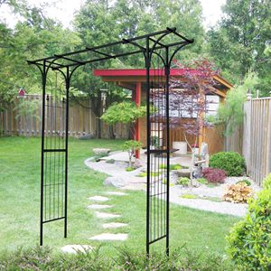 Arco de Jardín de Metal Negro, Pérgola para Plantas Trepadoras, Arco para Bodas y Eventos, Gazebo y Pabellón - Product Image 1