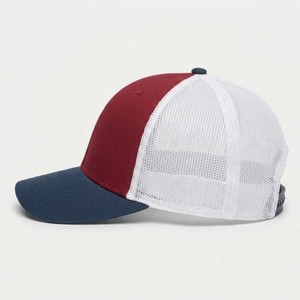 Casquette de baseball unisexe rouge marine de qualité supérieure, style trucker, avec dos en maille, réglable, à fermeture snapback, décontractée, respirante, pour l'extérieur, idéale pour l'été - Product Image 2