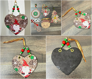 Ornements d'arbre de Noël en cuir véritable 100% faits à la main personnalisés en gros - Product Image 2