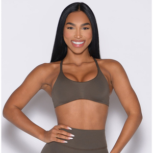 Women's High Support Lightweight Sports Bra Soft Padded Quick Dry Stretchy <b>Mesh</b> Insert Fitness <b>Top</b> Breathable Print Solid Front - Product Image 1