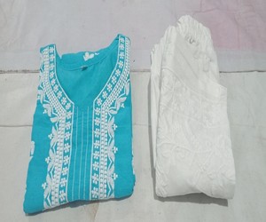 TRENDING COTTON EMBROIDERY WORK TOP BOTTOM SET DAILY WEAR WHOLESALE PRICE ETHNIC GARMENT RAMA - Product Image 3