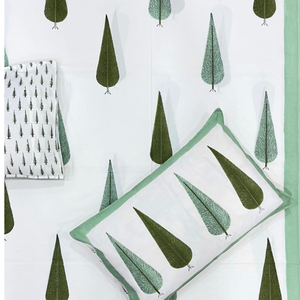 Ensemble de draps en coton imprimé artisanal de Jaipur, Inde, 3 pièces, taille King, 200TC, super doux, durable, écologique, pour la maison et l'hôtel - Product Image 1