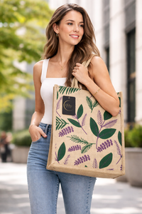 Bolso de Yute Botanical Breeze con Cierre de Cremallera para Regalo - Product Image 3