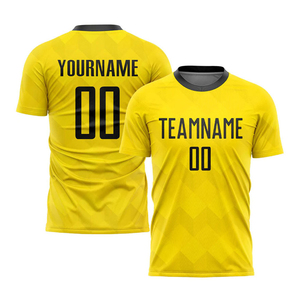 High-performance Custom Gold And Black Soccer Jersey Ventilated Mesh Panel Inserts Sublimation Uniform Wear - Product Image 6