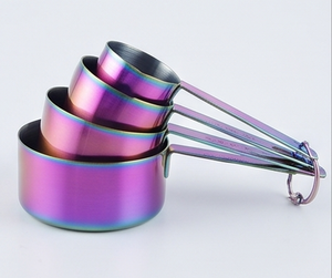ชุดถ้วยตวงและช้อนตวงเคลือบ PVD สีรุ้งสวยหรู ทนความร้อน ทำจากโลหะ สำหรับการปรุงอาหารและการอบที่แม่นยำ - Product Image 6