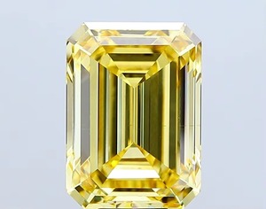 เพชรเม็ดเดี่ยวทรงเหลี่ยมสีเหลืองสดใส ผลิตในห้องปฏิบัติการ ยี่ห้อ Mahi Gems Export ได้รับการรับรองจาก IGI แหล่งกำเนิดกูร์การัต สำหรับทำเครื่องประดับ - Product Image 2