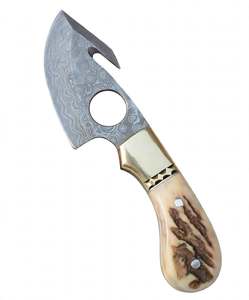 Herramienta de Utilidad para Exteriores de Acero de Damasco Forjado a Mano con Mango de Asta de Ciervo - Product Image 5