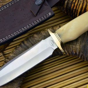 Couteau à lame fixe en acier inoxydable fait main, couteau de chasse à pointe tombante, manche en bois de cerf, qualité industrielle - Product Image 2