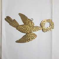 Ornamen Gantung Hati Kudus Modern Berlapis Emas Ramah Lingkungan Dekorasi Cermin Pabrik untuk Hadiah Dekorasi Liburan