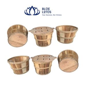 HIGH QUALITY Sustainable Vintage <b>Circle</b> Wooden Crab Bushel Basket Waterproof Eco Friendly Large Quantity From Vietnam - Product Image 1