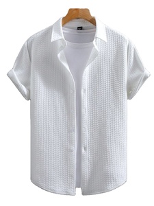 Chemises habillées pour hommes, chemises décontractées pour hommes, manches courtes, tissu 100% coton, coupe ajustée, chemises habillées pour hommes en gros. - Product Image 3