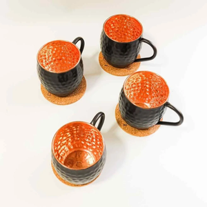 Taza de Cobre Puro Grabada a Mano de Estilo Antiguo FAIZA CRAFT, Acabado Martillado, Ecológica, Regalos Personalizados para Fiestas, Color Personalizado - Product Image 4