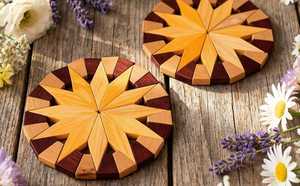 Decorative <b>Wooden</b> <b>Trivet</b> for Hot Dishes Cookware Serving Bowls and Dining Table Accessories At Low Price By AALIYAN IMPEX - Product Image 4