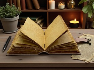 Handbound Wolf Embossed Leather Journal Rustic Travel Notebook with Strap unlined journal for gifts - Product Image 2