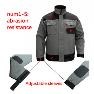 Ensemble de veste de travail et pantalon cargo respirant personnalisé, en polyester, coton et tissu Oxford, certifié EN CE, vêtements de travail unisexes - Product Image 4